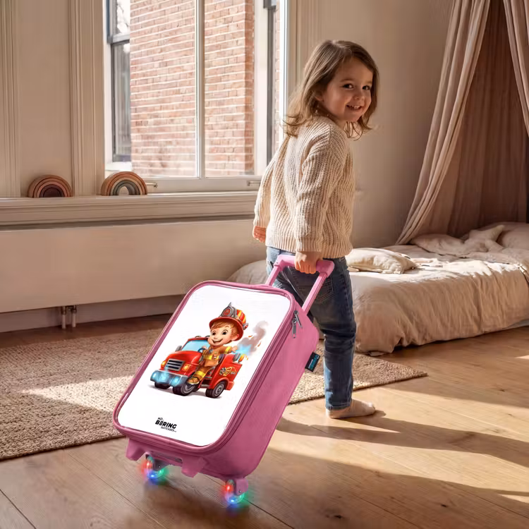 Valise enfant - Rose - Véhicule de pompiers avec véhicule de pompiers — 2