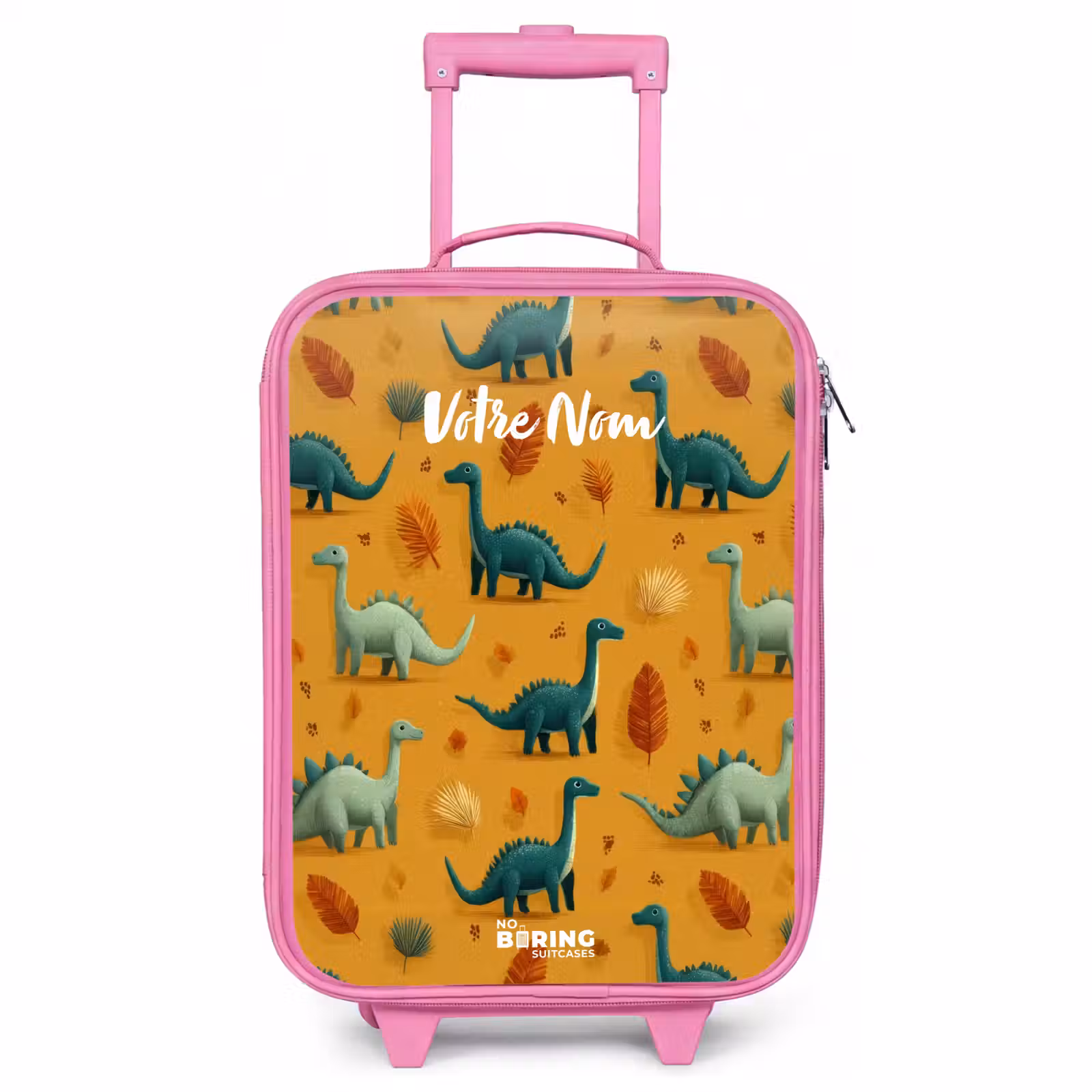 Valise enfant - Rose - Dino - Animaux - Motif — 1