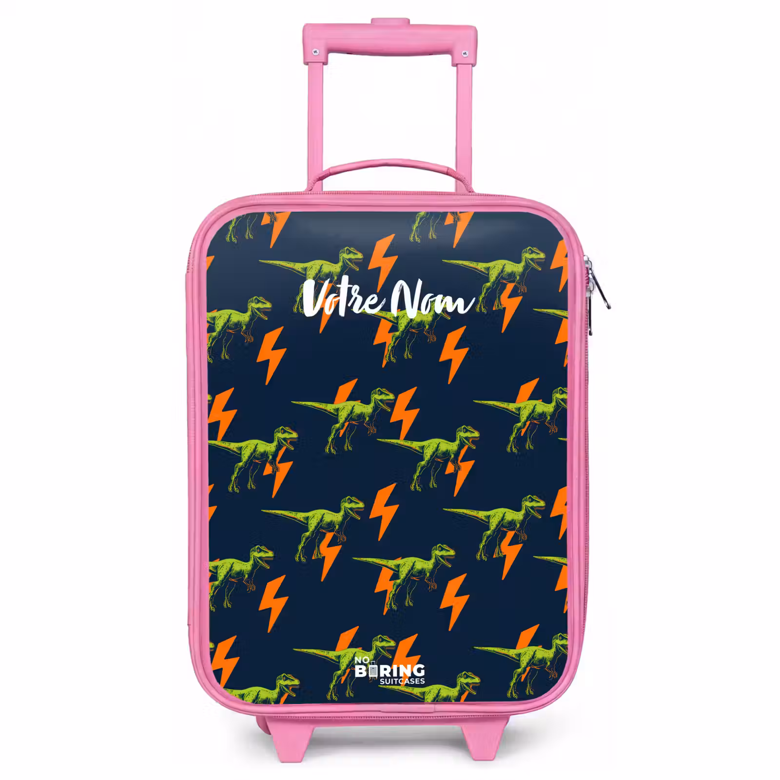 Valise enfant - Rose - Dinos - Foudre - Animaux - Bleu — 1