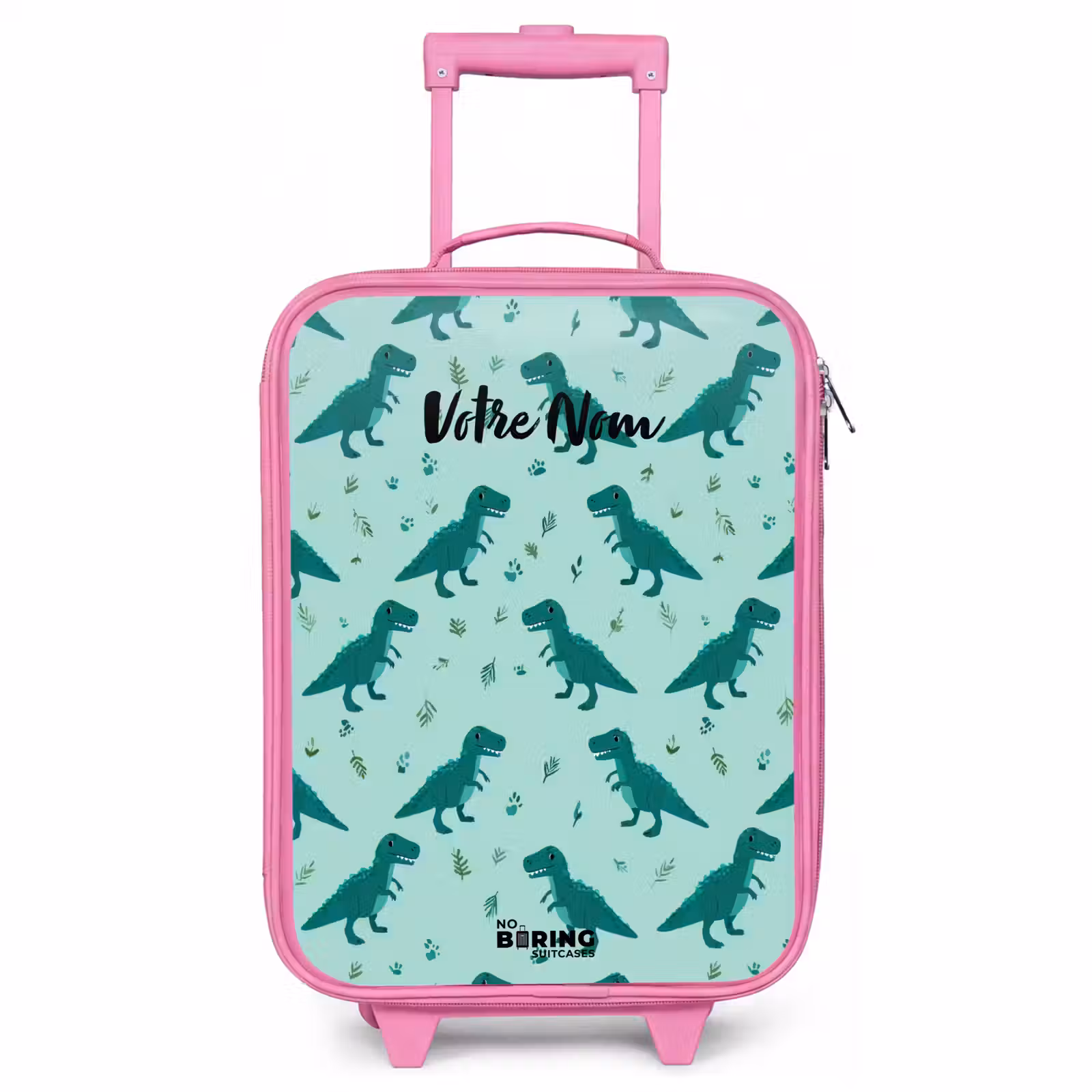 Valise enfant - Rose - Dinos - Motif - Vert — 1