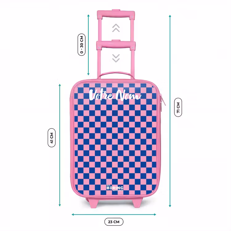 Valise enfant avec nom - Rose - Blocs - Bleu - Rose — 6