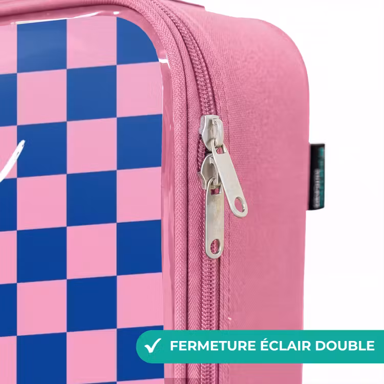 Valise enfant avec nom - Rose - Blocs - Bleu - Rose — 7