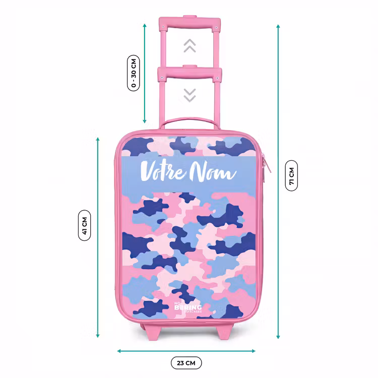 Valise enfant avec nom - Rose - Camouflage - Rose - Bleu — 6