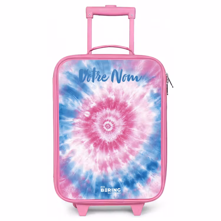 Valise enfant avec nom - Rose - Tie dye - Abstrait - Bleu - Rose — 1