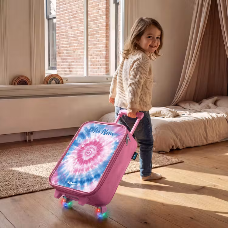 Valise enfant avec nom - Rose - Tie dye - Abstrait - Bleu - Rose — 2