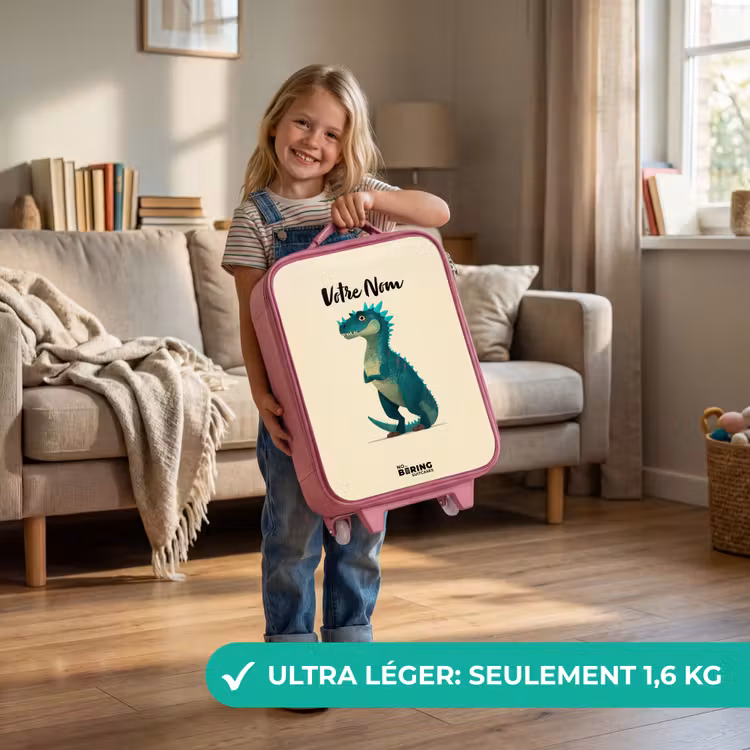 Valise enfant - Rose - Dino - Animal - Bleu - Vert — 3