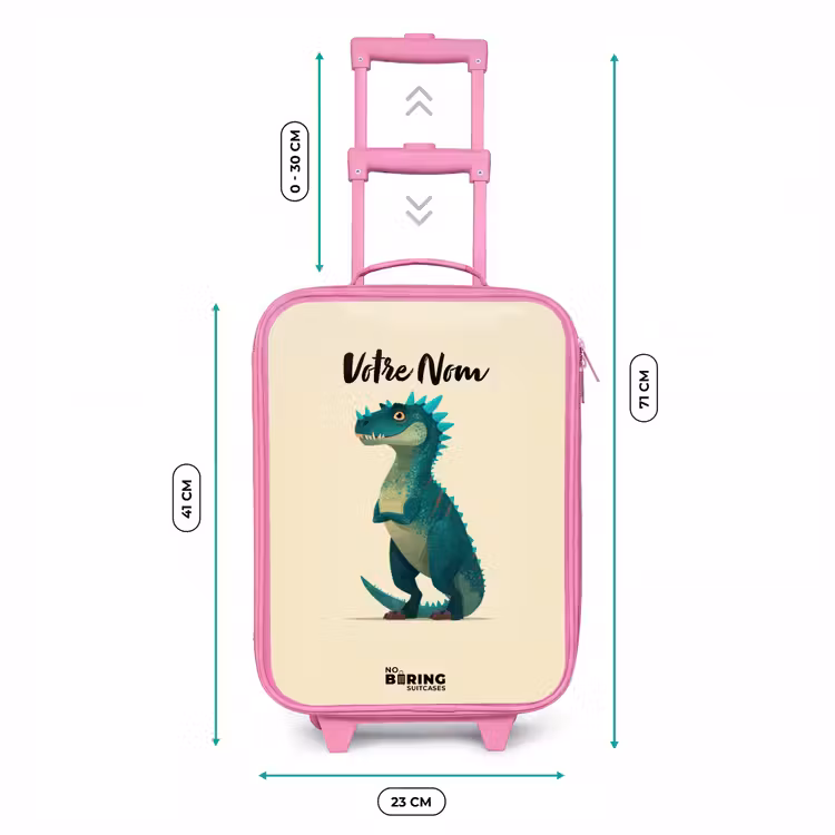 Valise enfant - Rose - Dino - Animal - Bleu - Vert — 6