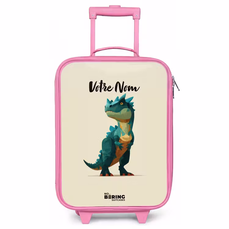 Valise enfant - Rose - Dino - Animal - Vert — 1