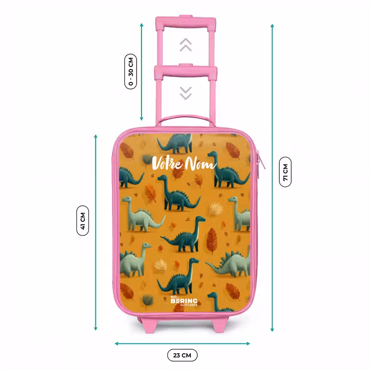 Valise enfant - Rose - Dino - Animaux - Motif — 6