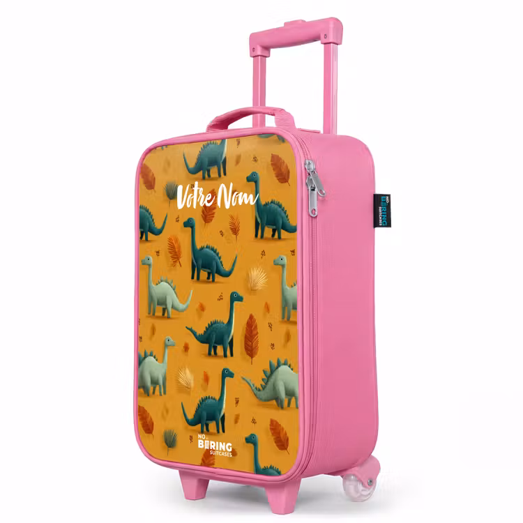 Valise enfant - Rose - Dino - Animaux - Motif — 8