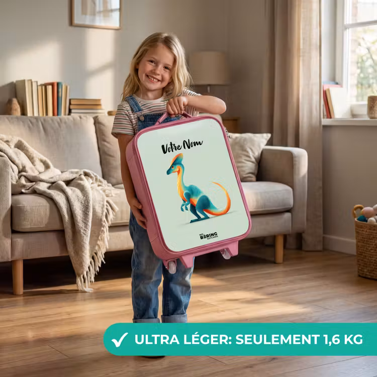 Valise enfant - Rose - Dino - Bleu - Animal — 3