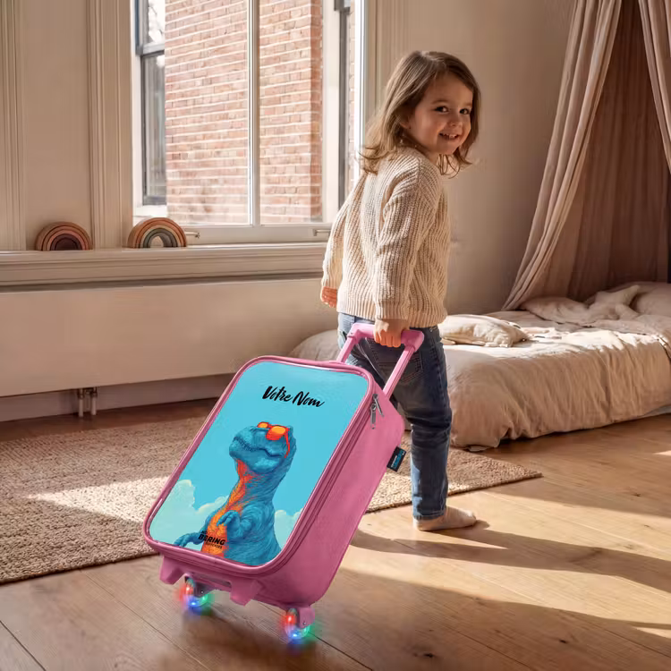 Valise enfant - Rose - Dino - Lunettes de soleil - Bleu — 2