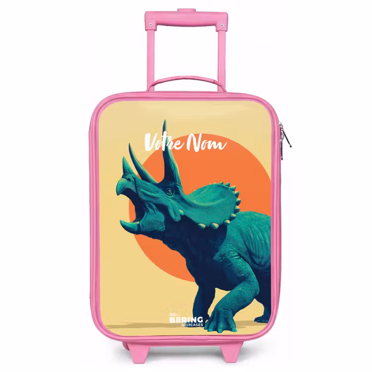 Valise enfant - Rose - Dino - Triceratops - Animal — 1