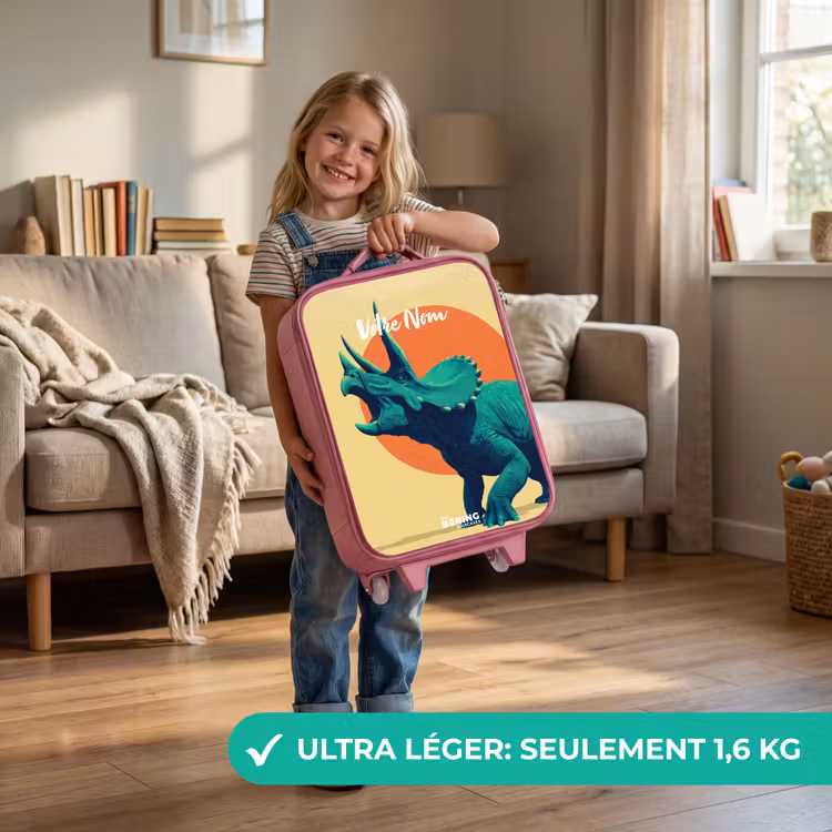 Valise enfant - Rose - Dino - Triceratops - Animal — 3