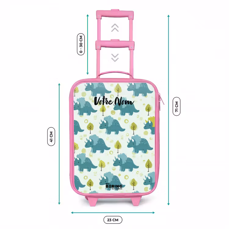 Valise enfant - Rose - Dinos - Motif - Nature — 6