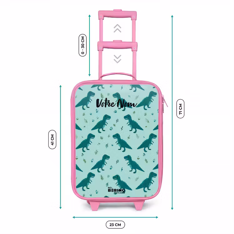 Valise enfant - Rose - Dinos - Motif - Vert — 6
