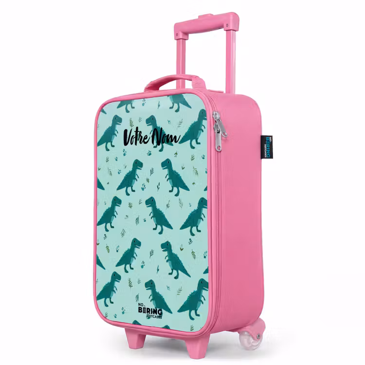 Valise enfant - Rose - Dinos - Motif - Vert — 8
