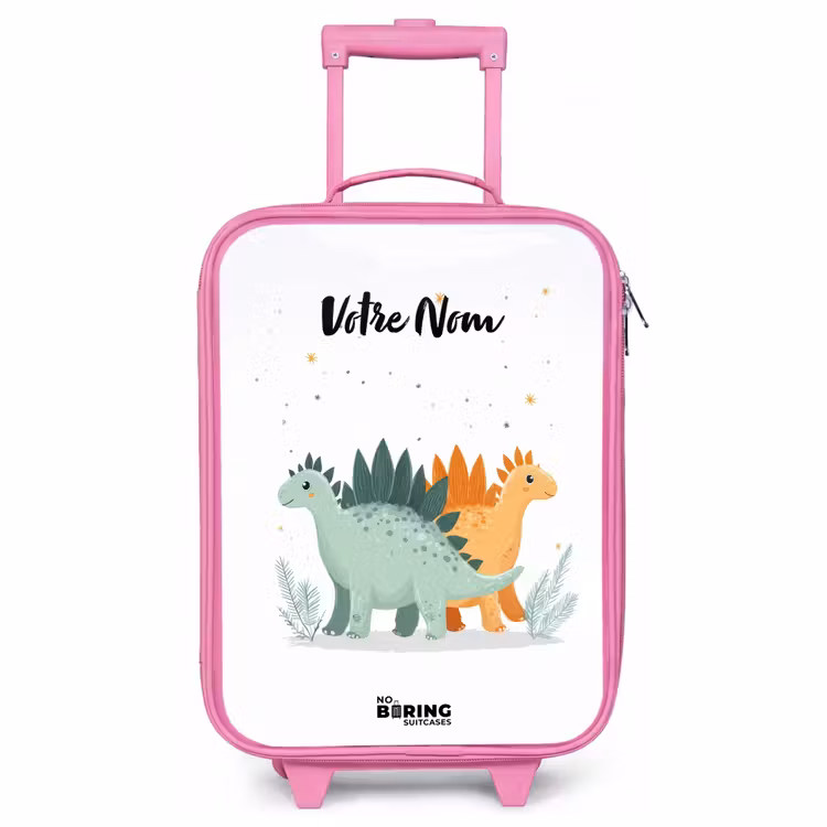 Valise enfant - Rose - Dinosaures - Animaux - Étoiles — 1