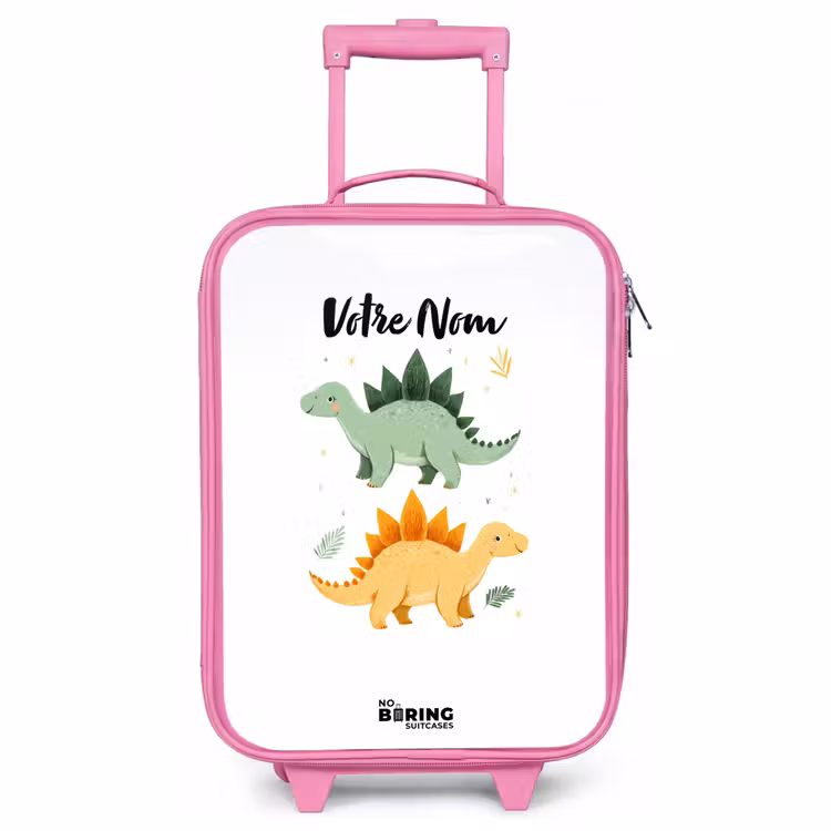 Valise enfant - Rose - Dinosaures - Animaux - Vert - Orange — 1