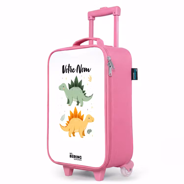 Valise enfant - Rose - Dinosaures - Animaux - Vert - Orange — 8