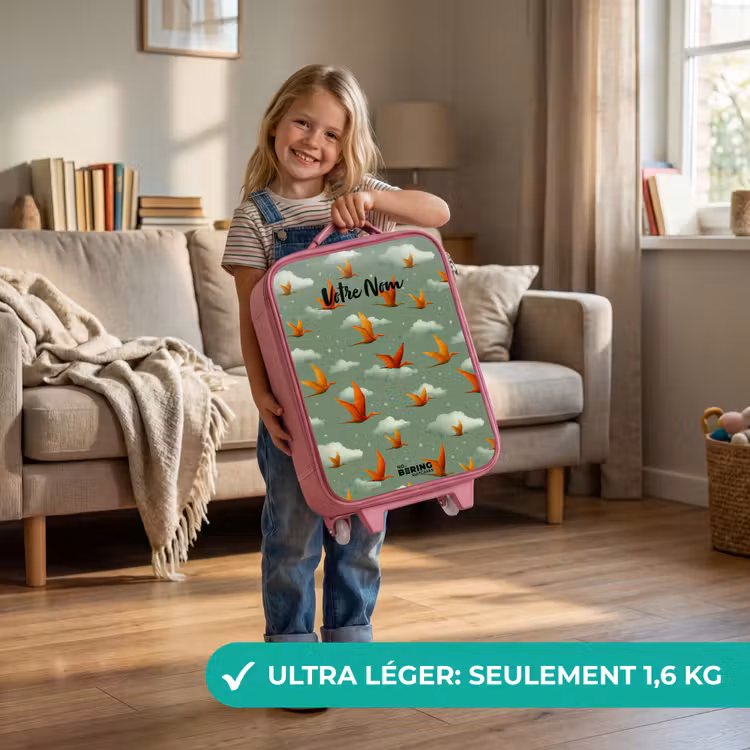 Valise enfant - Rose - Motif - Dino - Ptérosaures — 3