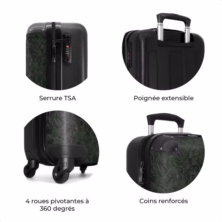 Valise - Fleurs - Lignes - Vert — 8