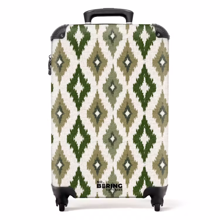 Valise - Géographique - Motif à carreaux - Vert — 1