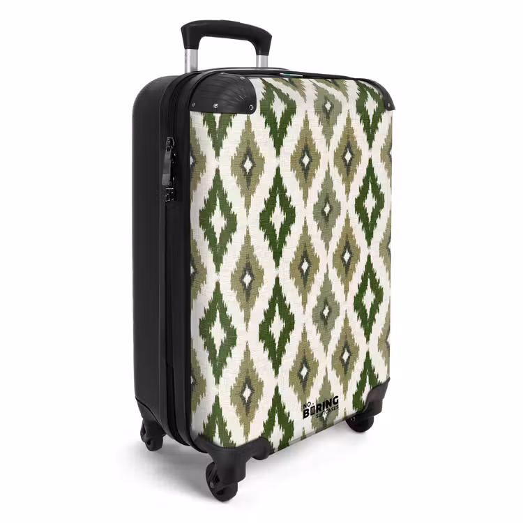 Valise - Géographique - Motif à carreaux - Vert — 2