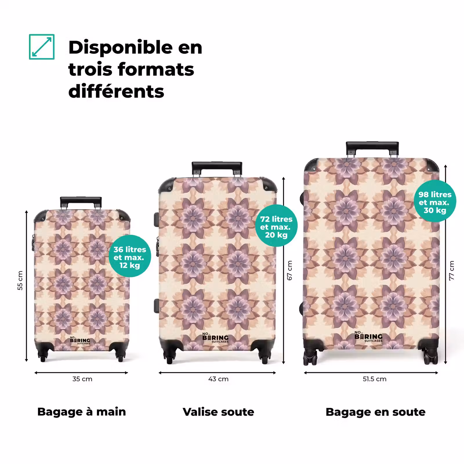 Valise - Classique - Motif - Violet — 1
