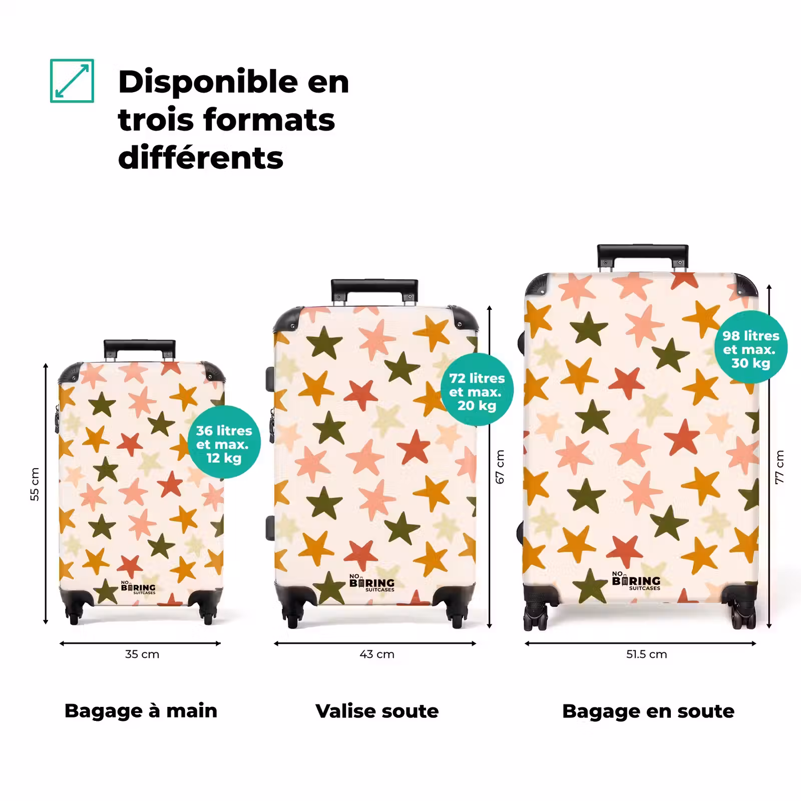 Valise - Étoiles - Motif - Coloré — 1