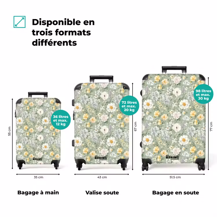 Valise - Classique - Motif floral - Coloré — 1
