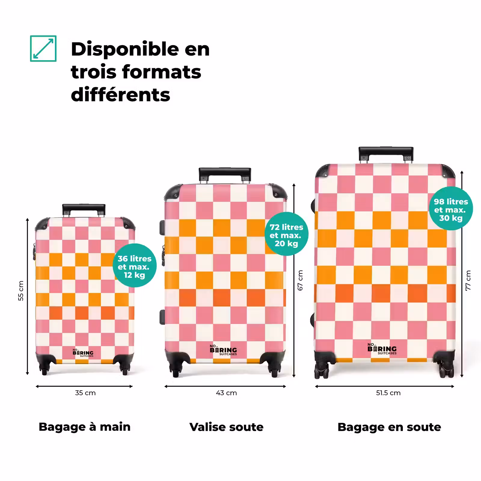 Valise - Carré - Motif - Orange — 1