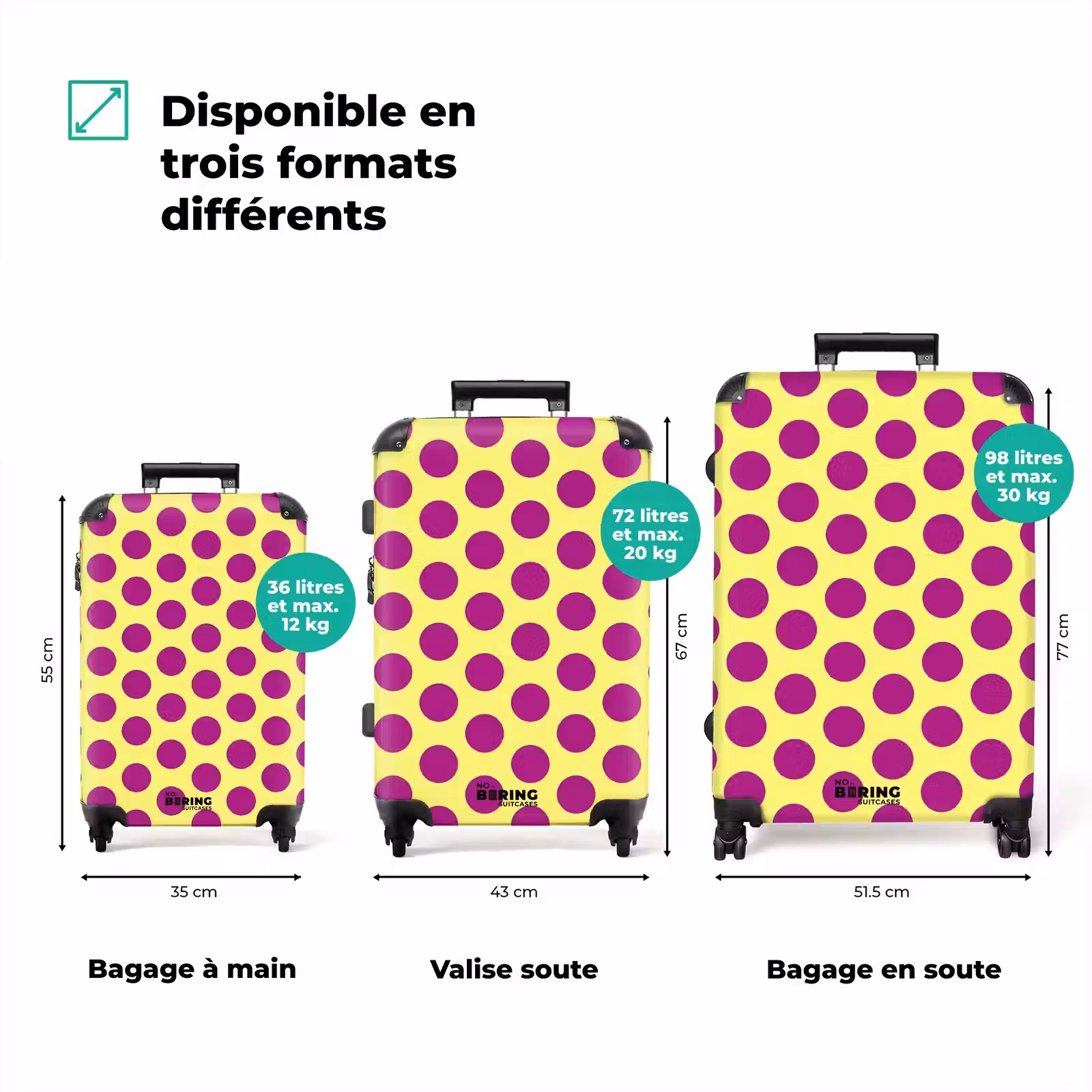 Valise - Dots - Classique - Jaune — 1