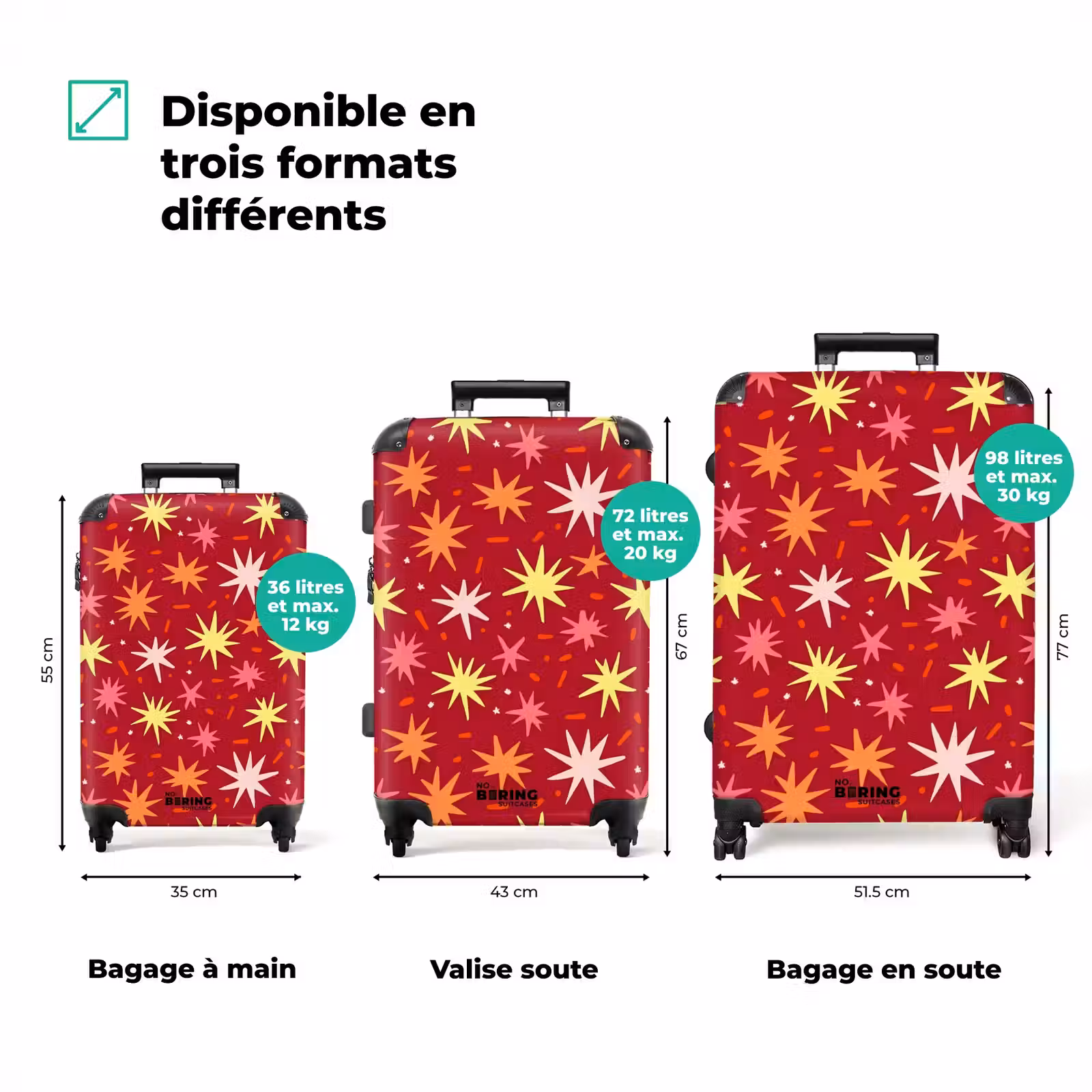 Valise - Étoiles - Ludique - Rouge — 1