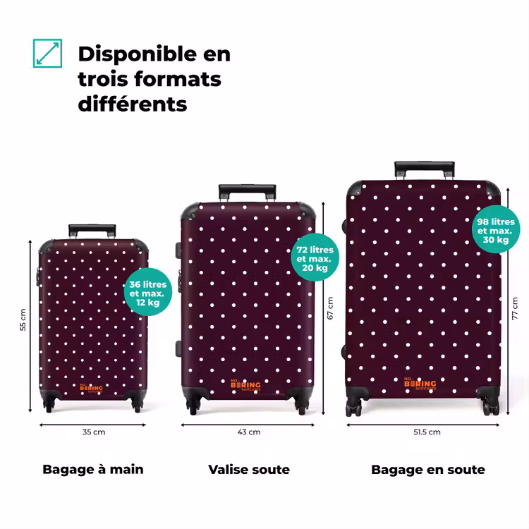 Valise - À pois - Moderne - Violet — 1