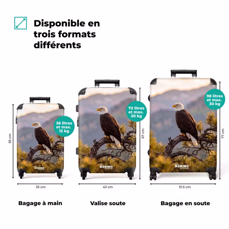 Valise - Aigle de mer - Arbre - Montagnes - Vert — 3