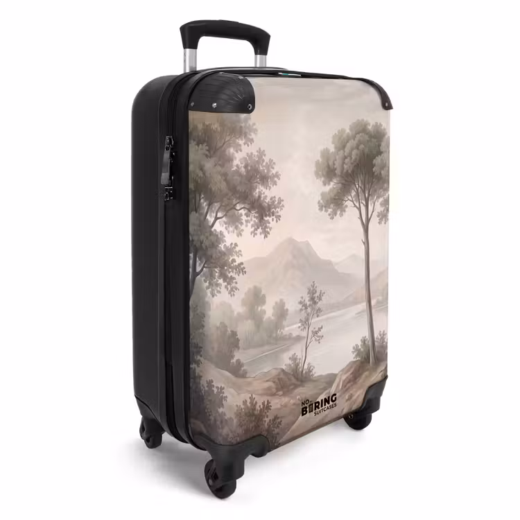 Valise - Arbres - Lac - Montagnes - Illustration — 2