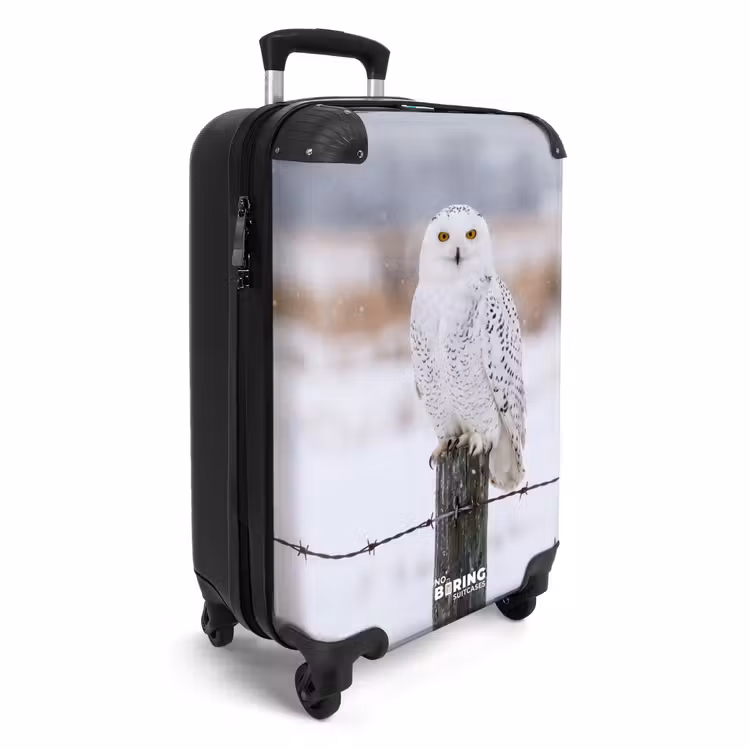 Valise - Chouette des neiges - Clôture - Neige - Blanc — 2