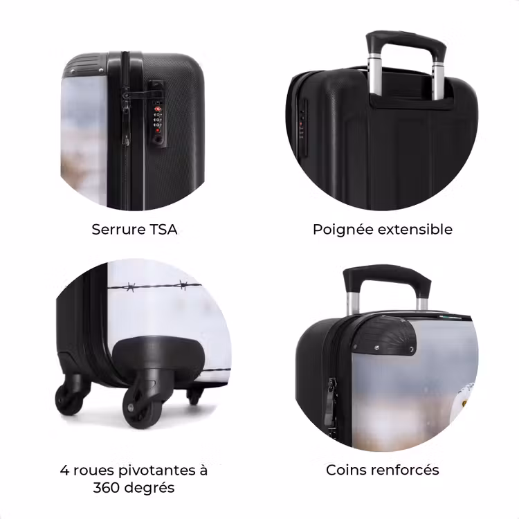Valise - Chouette des neiges - Clôture - Neige - Blanc — 8