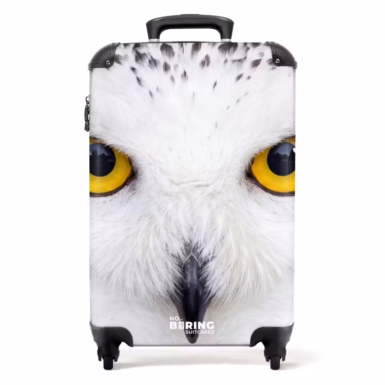 Valise - Chouette des neiges - Portrait - Jaune — 1