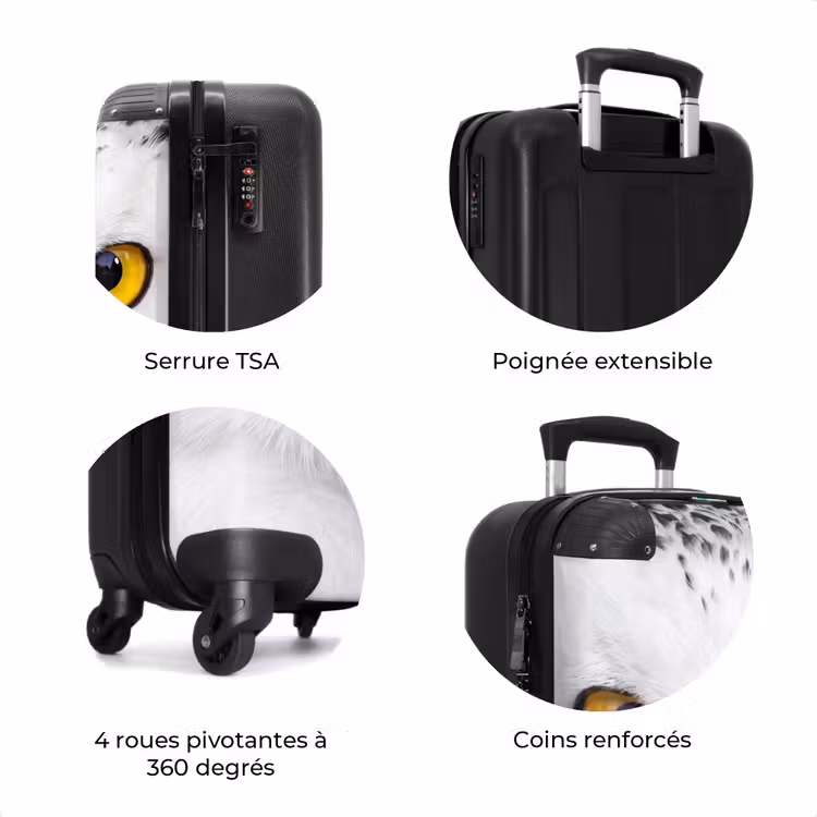 Valise - Chouette des neiges - Portrait - Jaune — 8