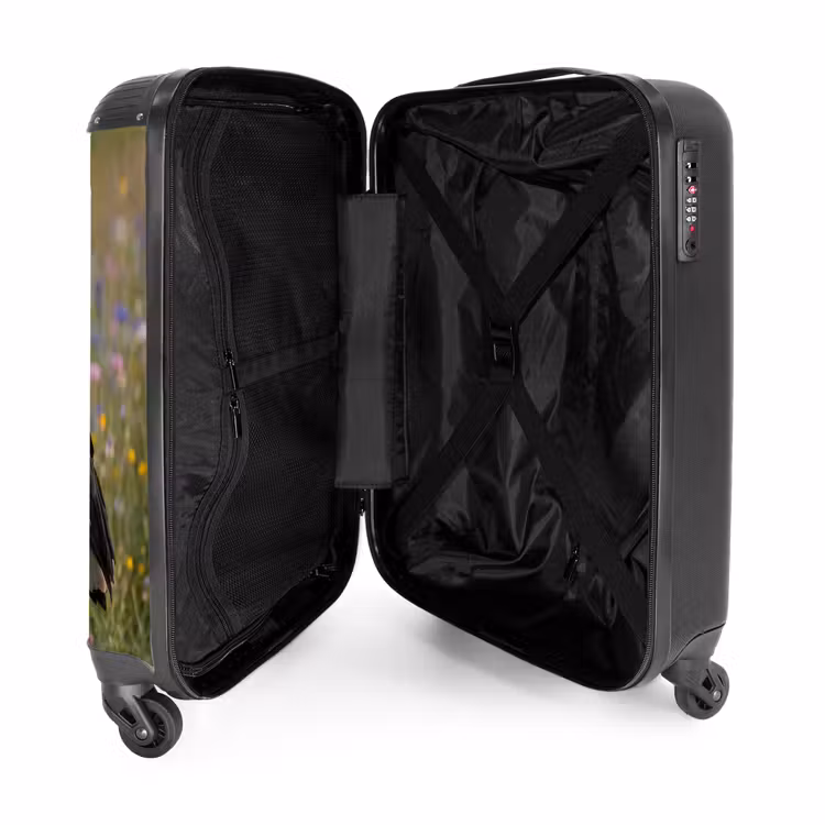 Valise - Cigogne - Fleurs - Prairie - Coloré — 5