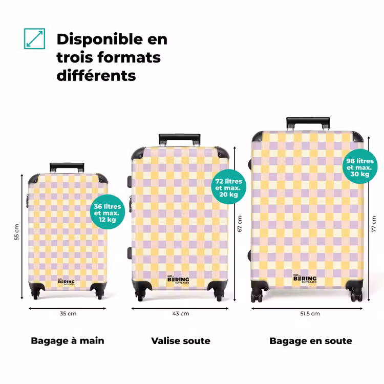 Valise - Cubes - Lilas - Jaune — 1