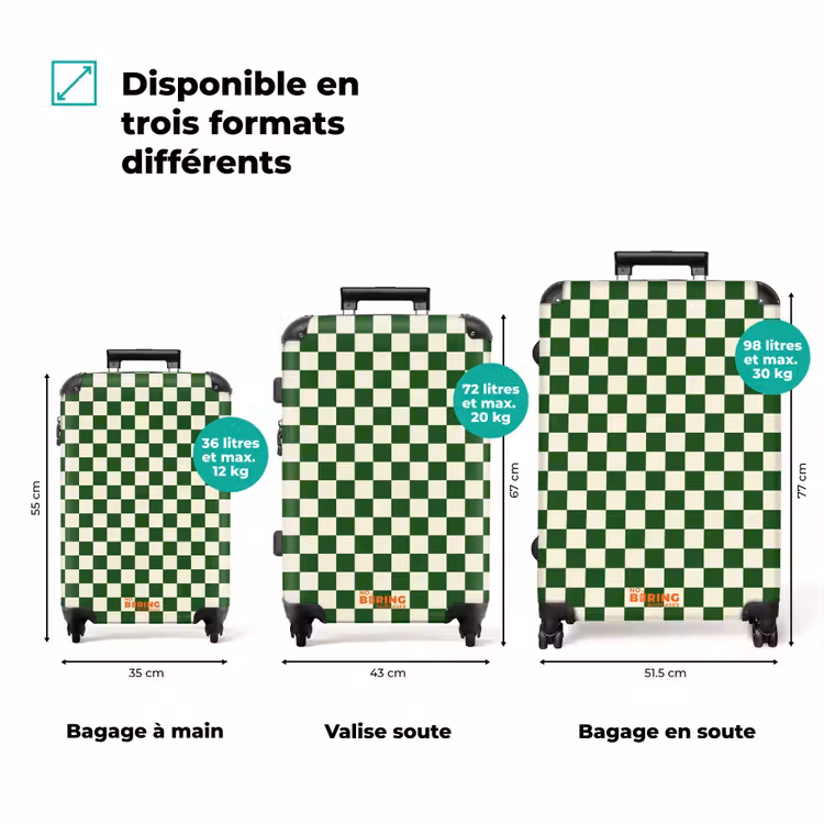 Valise - Échiquier - Motif - Vert — 1