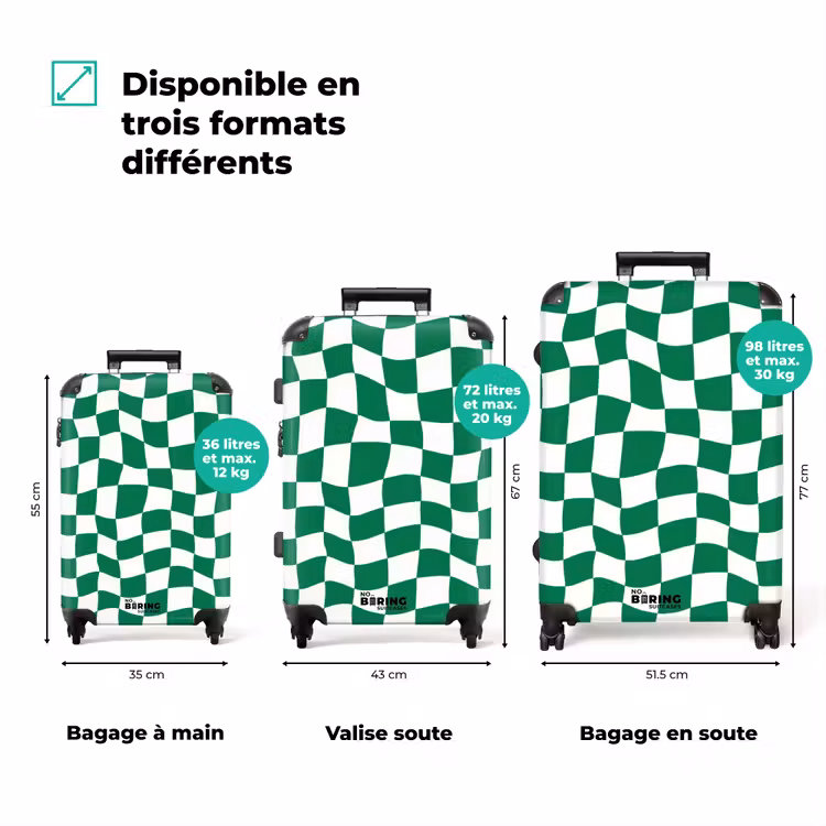 Valise - Échiquier - Ondulé - Vert — 1