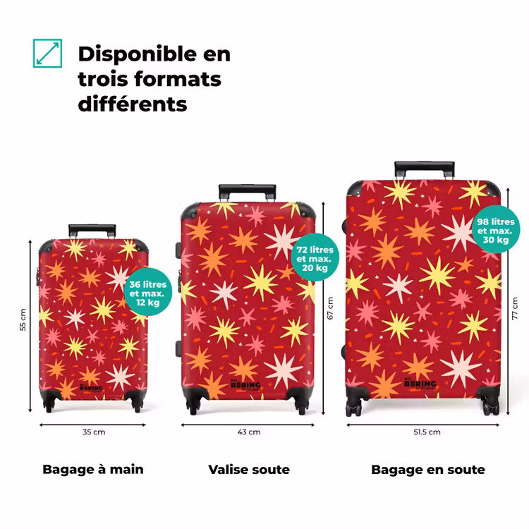 Valise - Étoiles - Ludique - Rouge — 1