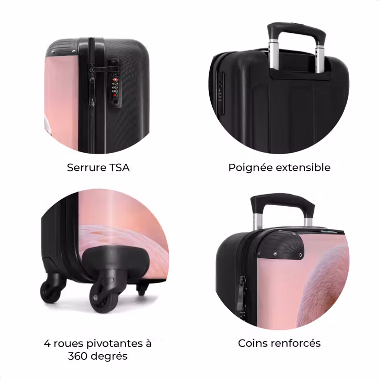 Valise - Flamant rose - Portrait - Rose — 8