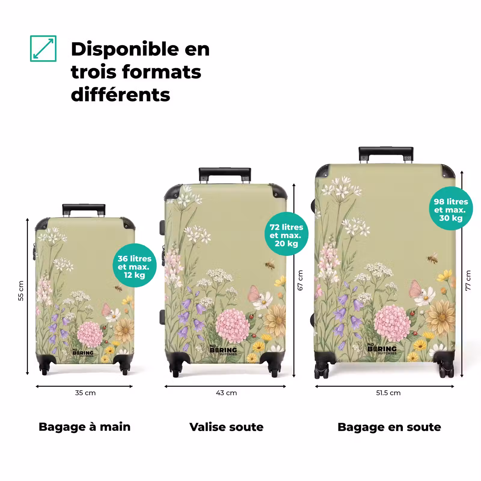 Valise - Botanique - Fleurs - Coloré — 1
