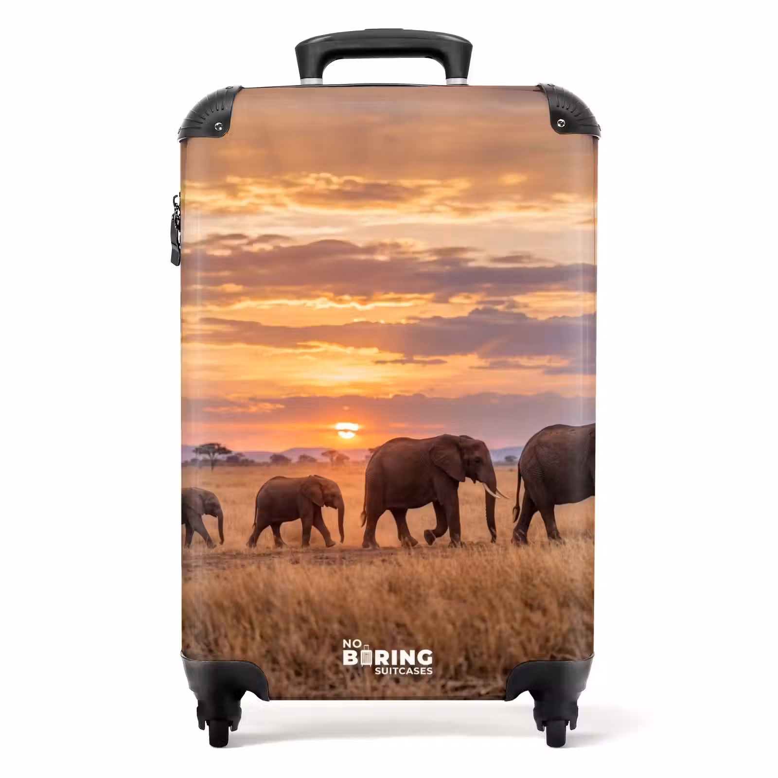Valise - Éléphants - Savane - Coucher de soleil - Afrique - Chaleur — 1