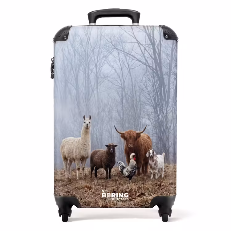 Valise - Animaux de la ferme - Groupe - Brouillard - Nature - Rustique — 1